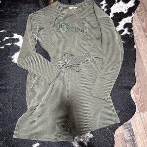 Ribbed Olive Green XL zenana set